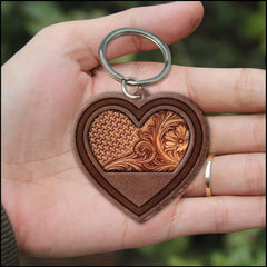 Custom Dog Heart Wooden Keychain