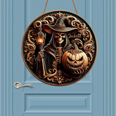 Halloween Skull Wood Sign, Home Decoration