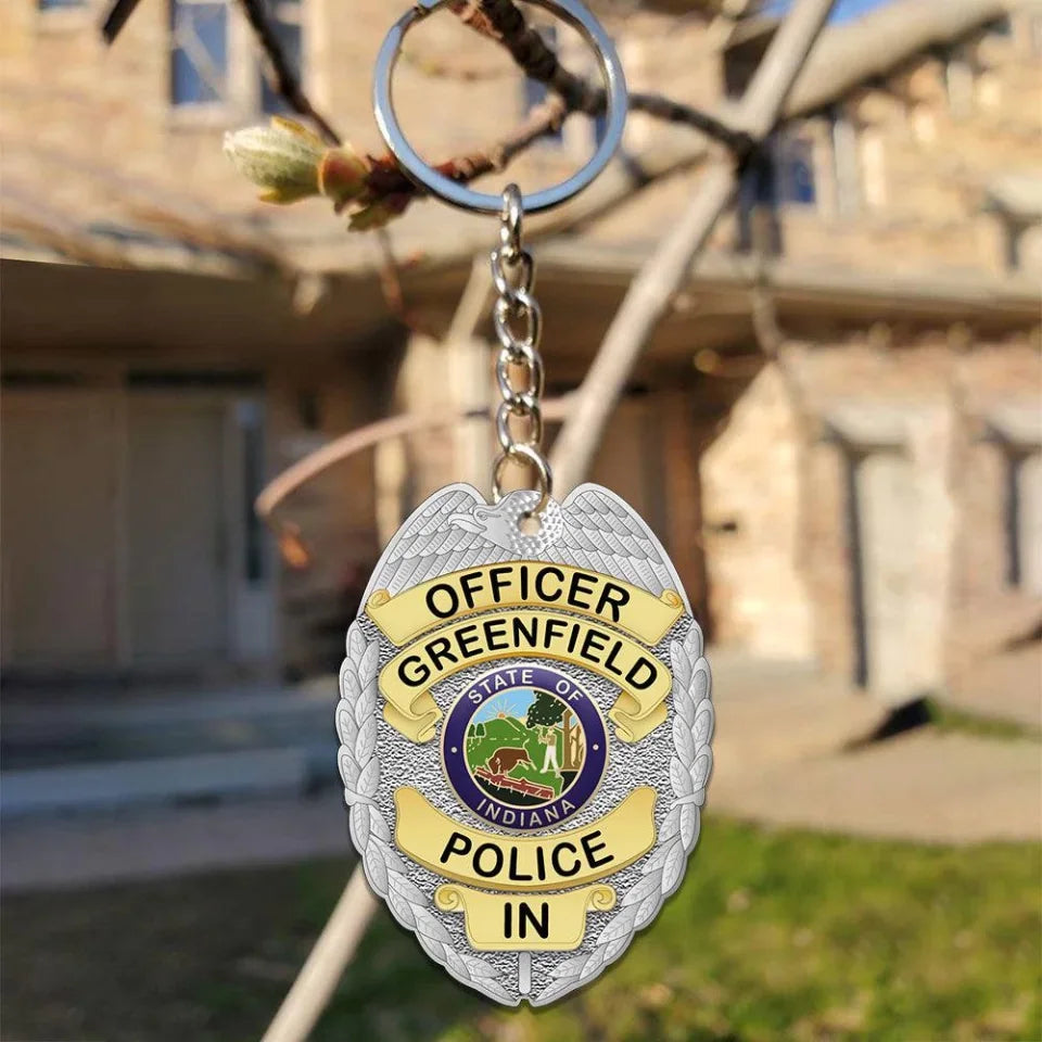 Police Badge Personalized Keychain - Milaste (1)